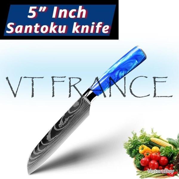 Couteau Japonais Pro Santoku Style Damas-Santoku 24cm