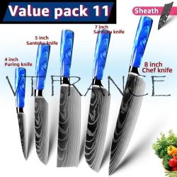 Couteau Japonais Pro Santoku Style Damas-PACK 11.