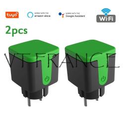 Prise Connectee Etanche Wifi Alexa Google Tuya-2pcs