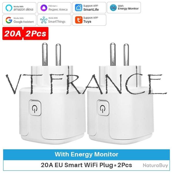 Prise Connectee Wifi Alexa Google Tuya SmartLife-2pcs