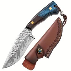 Couteau Chasse Camping Cuisine Etui Cuir-B