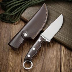 Couteau Chasse Camping Cuisine Etui Cuir-E