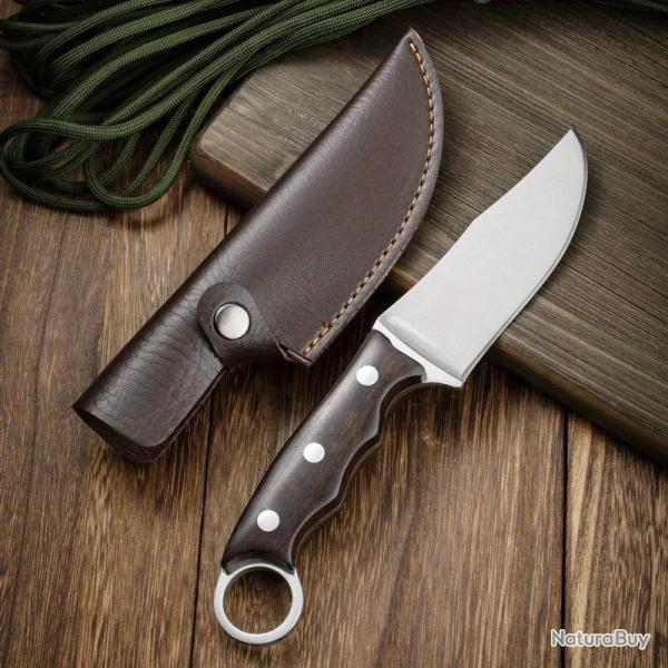 Couteau Chasse Camping Cuisine Etui Cuir-E
