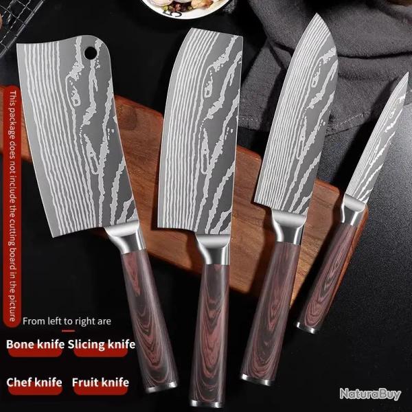 Couteau Chef Pro Style Damas Acier Inox-4pcs