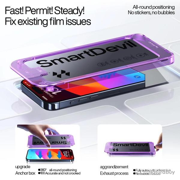 2 Ecran Protecteur Verre + Gabarit Pose pour iPhone 15-iPhone 15