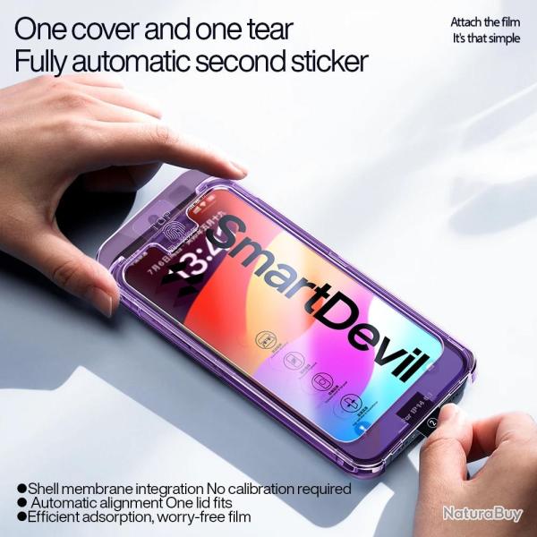 2 Ecran Protecteur Verre + Gabarit Pose pour iPhone 15-iPhone 15 Pro