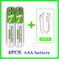 Batterie Lithium-Ion AAA Rechargeable USB-C 1.5V 750mWh-4pcs