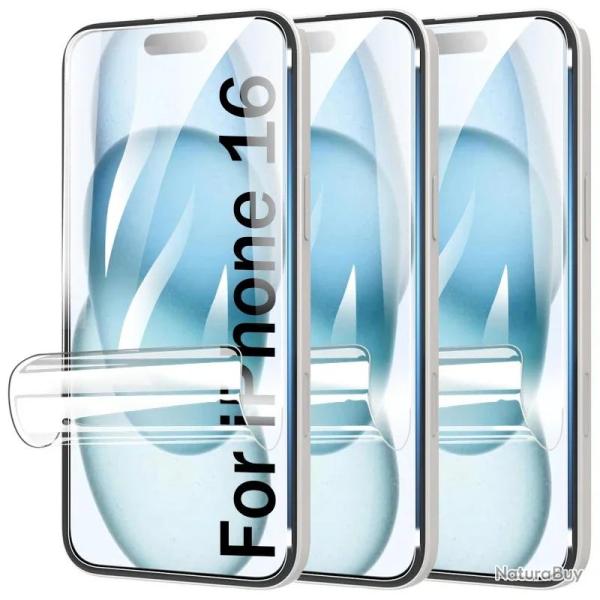 3 Film Hydrogel Protection Ecran pour Iphone-iPhone 16