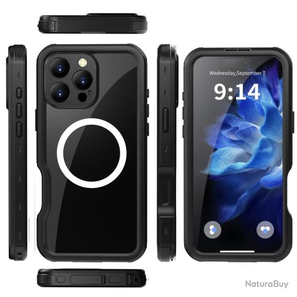 RedPepper Coque Waterproof Anti Choc pour iPhone -Noir-iPhone 16 Plus
