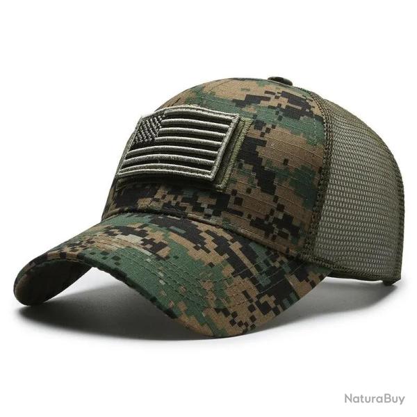 Casquette Brodee USA Camouflage-Digital Green