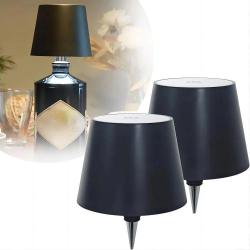 2 Lampe de Table LED Rechargeable pour Bouteille-Noir
