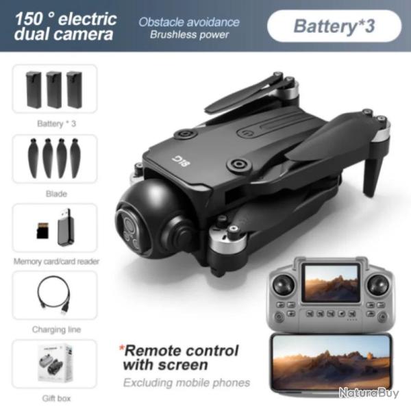 Xiaomi Drone Pro 8K Wifi GPS 2 Cameras 8K HD Grand Angle-3 Batteries