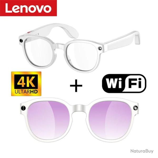 Lenovo Lunettes IA Camera Traduction Wifi-Blanc