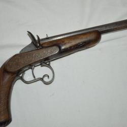 PISTOLET SYSTEME FLOBERT CALIBRE 6 MM ANNULAIRE-PISTOLET DE SALON-EPOQUE SECOND EMPIRE
