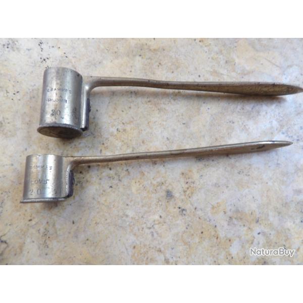 poudre noir plomb laiton rechargement dosettes gradu�es anciennes Ancre fusil chasse pistolet