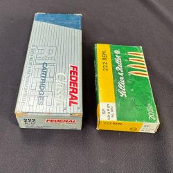 2 boites de cartouche incompl&egrave;te calibre 222REM de marque Federal