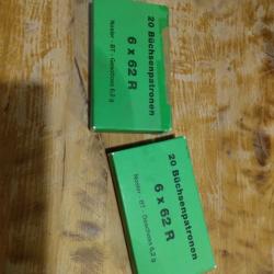 Munitions en calibre 6x62r fr&egrave;res neuves