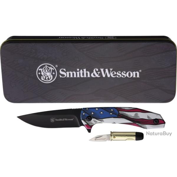 Coffret Couteaus pliants Smith & Wesson et couteau balle