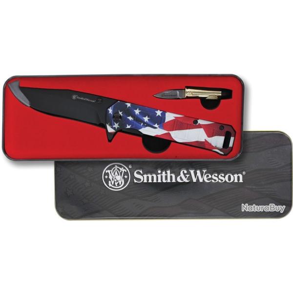 Coffret Couteaus pliants Smith & Wesson et couteau balle America's Heroes