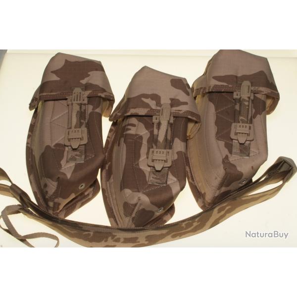 Lot de 3 porte chargeurs et ceinture camo pour paint-ball