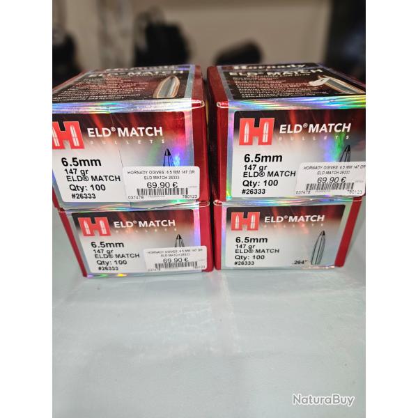 Ogives Hornady ELD Match 6.5  147 gr