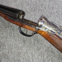 Magnifique ancien fusil juxtapos&eacute; Regis Darne en calibre 16/65 R10 enti&egrave;rement jasp&eacute;