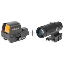 Holosun Pack Reflex 510C + Magnifier HM3X - R&eacute;ticule: Rouge