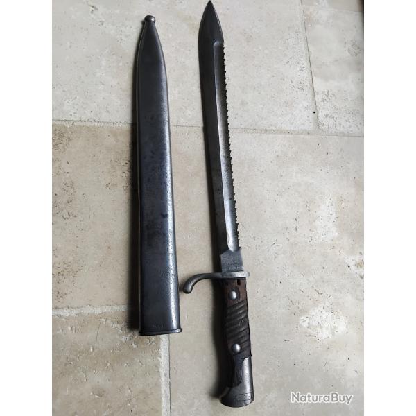Ba�onnette allemande ww1 Sg98 05 � scie fabrication Mauser W18