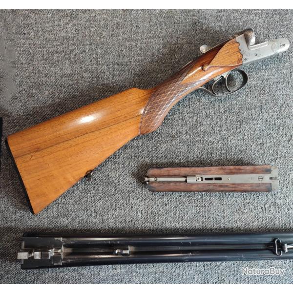 Superbe fusil H�lice juxtapos� de chasse grav� main en tr�s bel �tat en calibre 16 65 canons Fang�