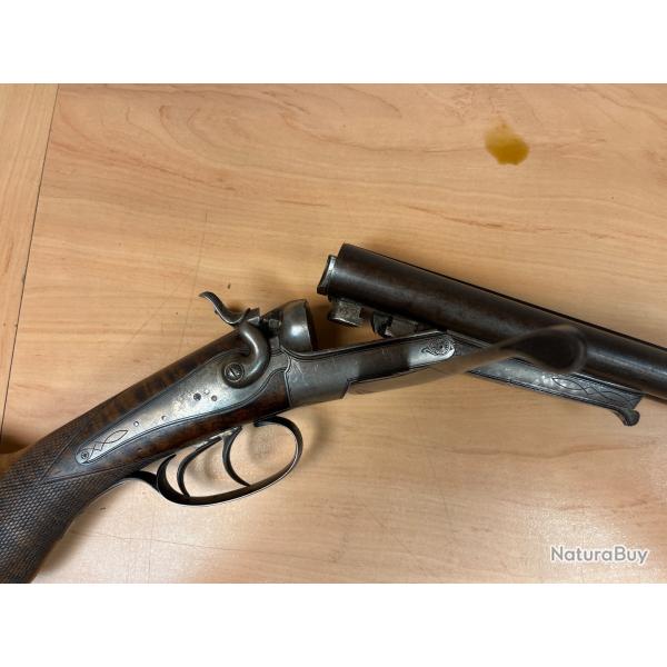 Beau fusil de chasse � chiens en calibre 16