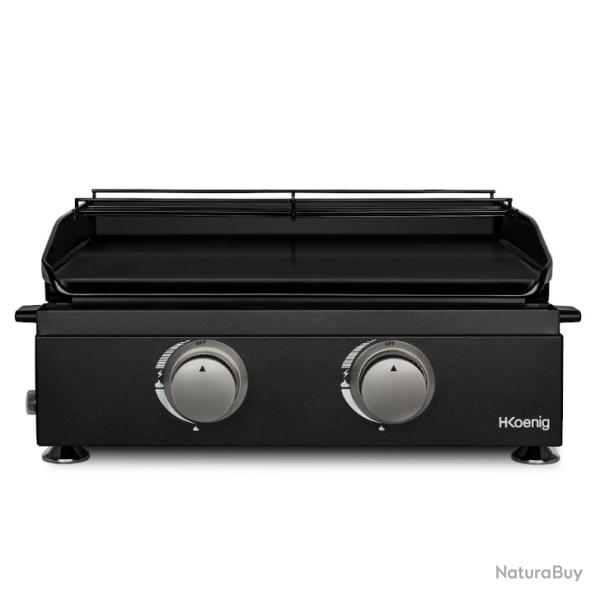 Vente group�e ! Plancha 2 br�leurs U noire fonte �maill�e H.Koenig