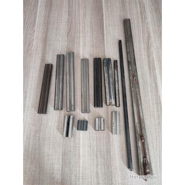 Lot de 13 restants d'anciens canons pour anciens fusils � broche et de chasse