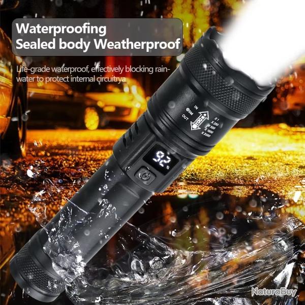 Lampes de poche LED haute puissance lampe torche Rechargeable USB ABS