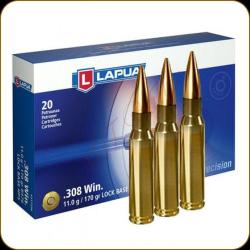 Cartouches Lapua 308 Win 170 gr / 11 g  x 20  FMJBT D46