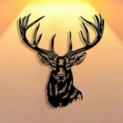 D&eacute;coration murale en m&eacute;tal T&ecirc;te de Cerf ENCHERE 1 EURO