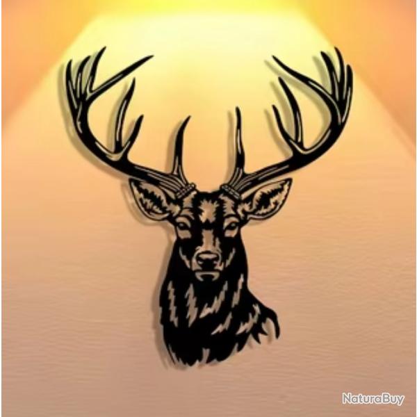 D�coration murale en m�tal T�te de Cerf