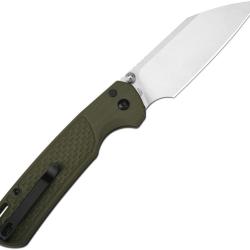 Couteau Pliant CJRB Large Pyrite Light Lame AR-RPM9 Manche G10 Vert Button Lock J1945LGN