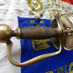 &eacute;p&eacute;e officier infanterie et de troupe &agrave; cheval en service &agrave; pied mod 1816 Couleaux fleur de Lys roi