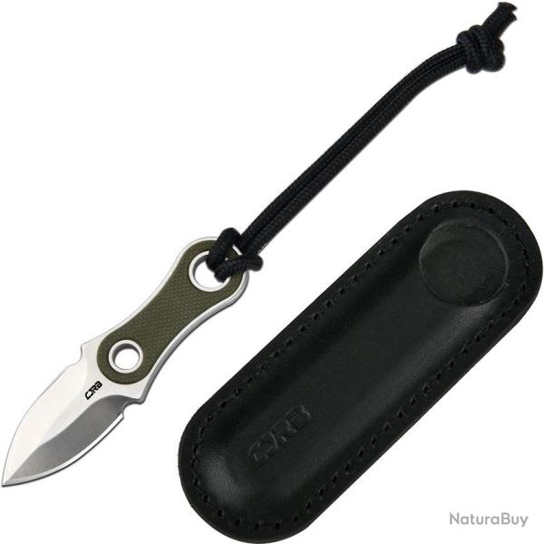 Couteau Fixe CJRB Knap Lame AR-RPM9 sand polish Manche G10 vert Etui Cuir J1940GN