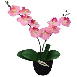 Plante artificielle avec pot Orchid&eacute;e 30 cm Rose