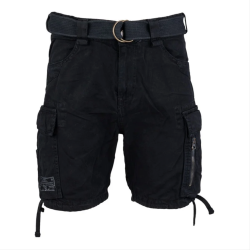 Short Cargo 100% Coton - 7 Poches | Randonn&eacute;e & Outdoor (Noir) - L
