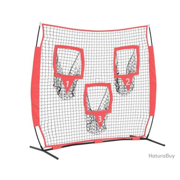Filet entra�nement baseball polyester noir 214,5x89,5x181 cm avec sac transport