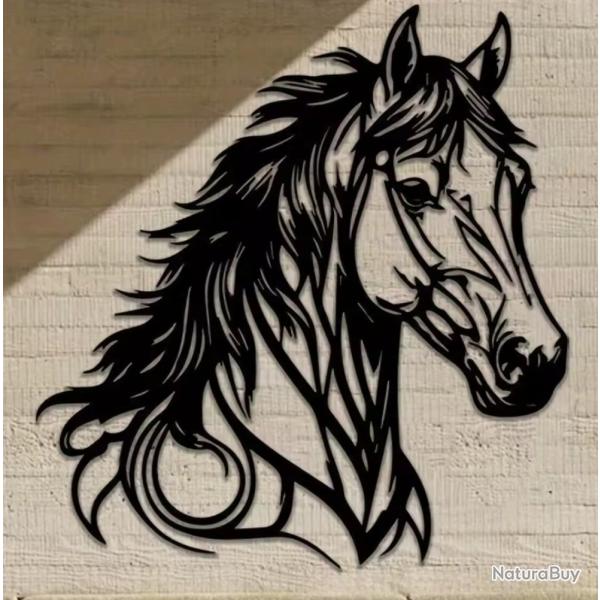 D�cor Mural T�te de Cheval en M�tal  ENCHERE 1 EURO