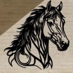 D&eacute;cor Mural T&ecirc;te de Cheval en M&eacute;tal