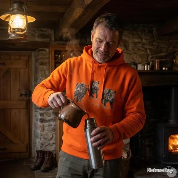 Sweat � capuche orange sangliers Bartavel Taille M � 3XL 3XL