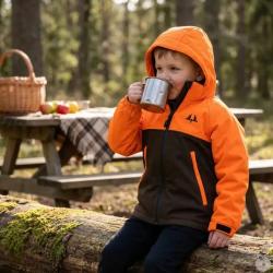 Veste enfant imperm&eacute;able Ridge polyester orange vert 6 &agrave; 16 ans