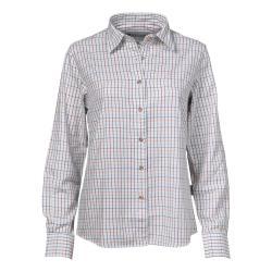 Chemise femme &eacute;l&eacute;gante carreaux coton ocre XS &agrave; 2XL