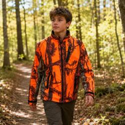 Blouson enfant Softshell Ghostcamo 3 poches polyester 6 &agrave; 16 ans 8 ans