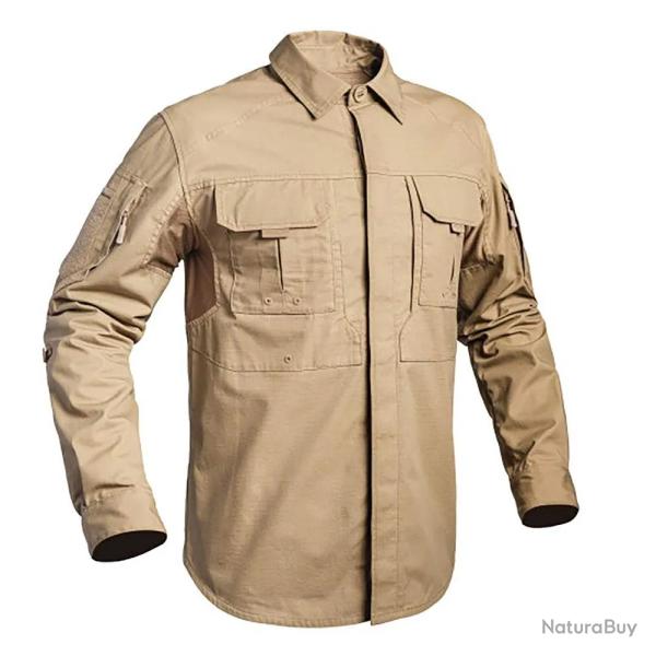 Chemise Fighter renforc�e respirant coton polyester sable M � 3XL XL