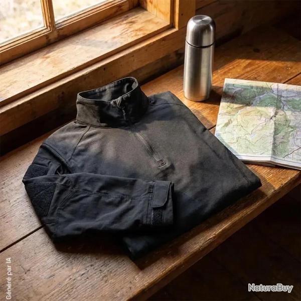 Chemise A10 Equipment Ubas Fighter noire manches ripstop